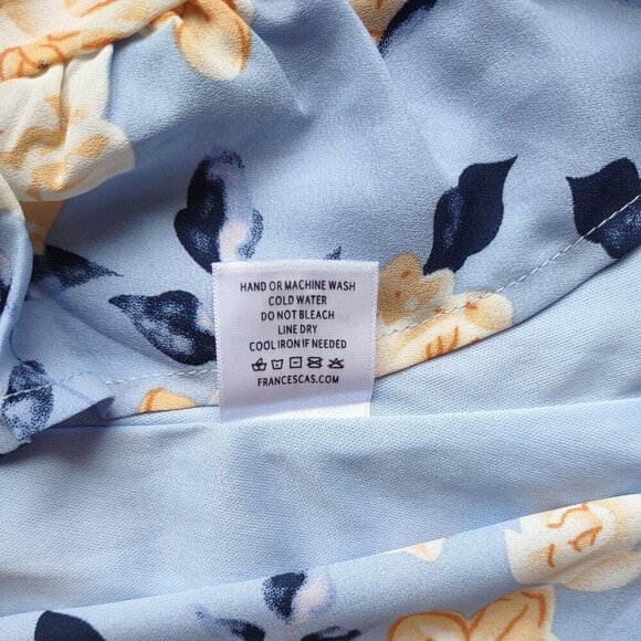 MI AMI Floral Wrap Dress Garden Flowy Feminine Ruffles Puff Sleeve Size Small - Picture 9 of 9